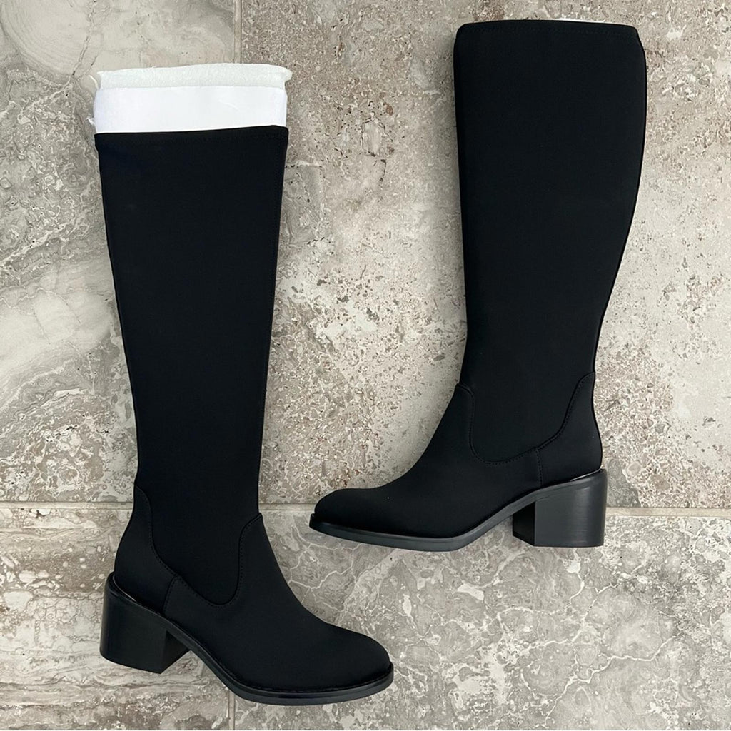 Donald Pliner Cassidy Black Crepe Tall Shaft Boot Size 5M New in Box Retail $268