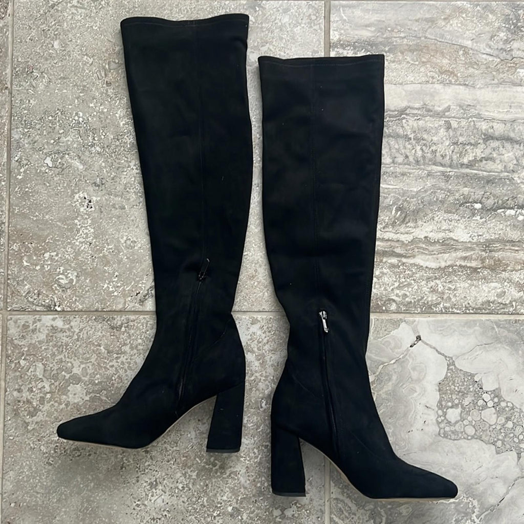 Sam Edelman Cosette Over-the-Knee Boots in Black Suede, REVOLVE Size 8.5 NEW