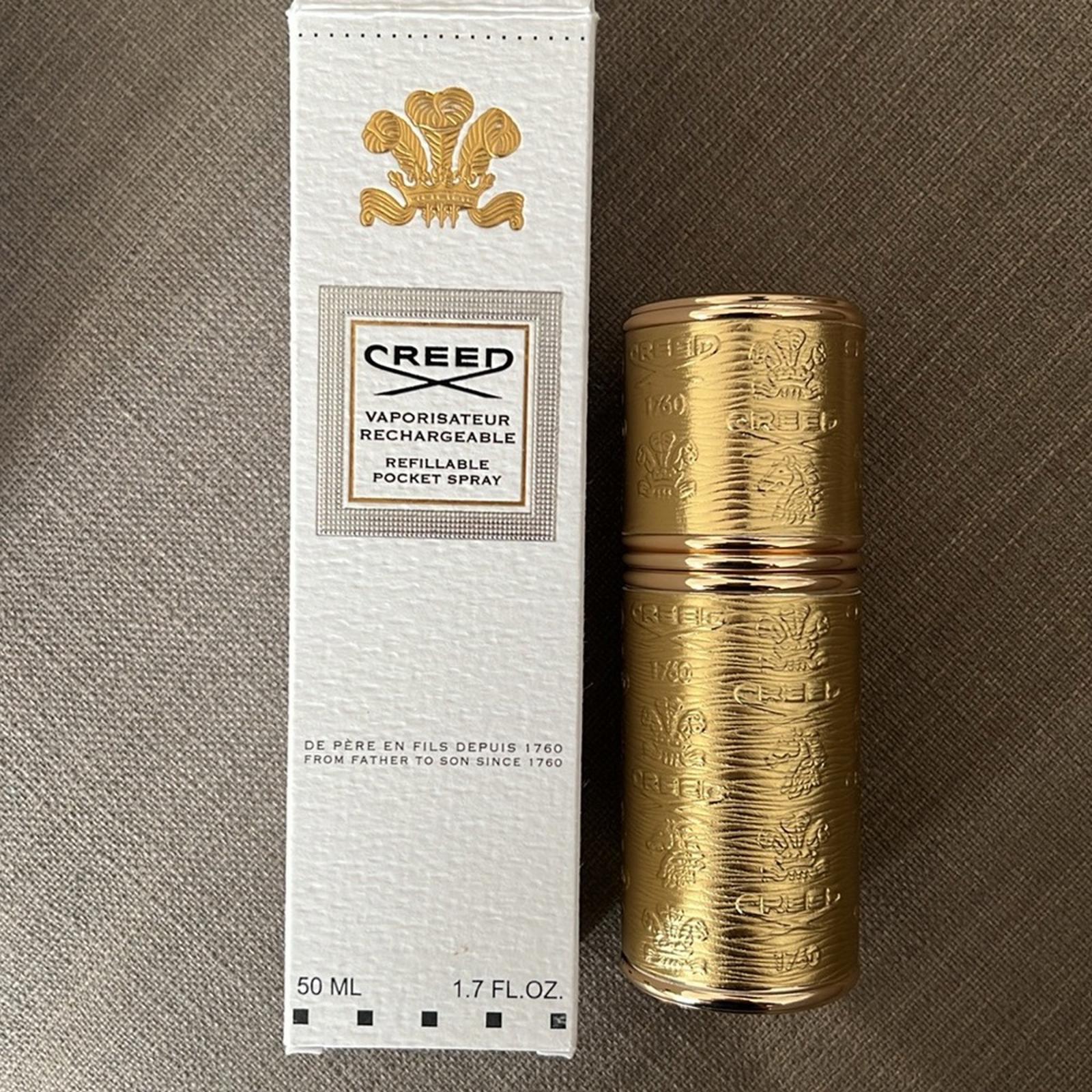CREED Deluxe Atomizer, Gold with Gold Trim 1.7 oz. New in Box
