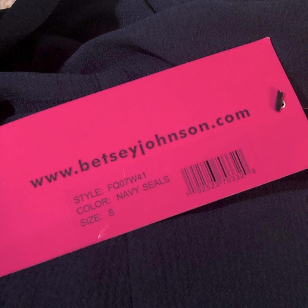 Betsey Johnson Navy Seals Tie Shoulder Wide Leg Jumpsuit Size 8 New w/Tag $128