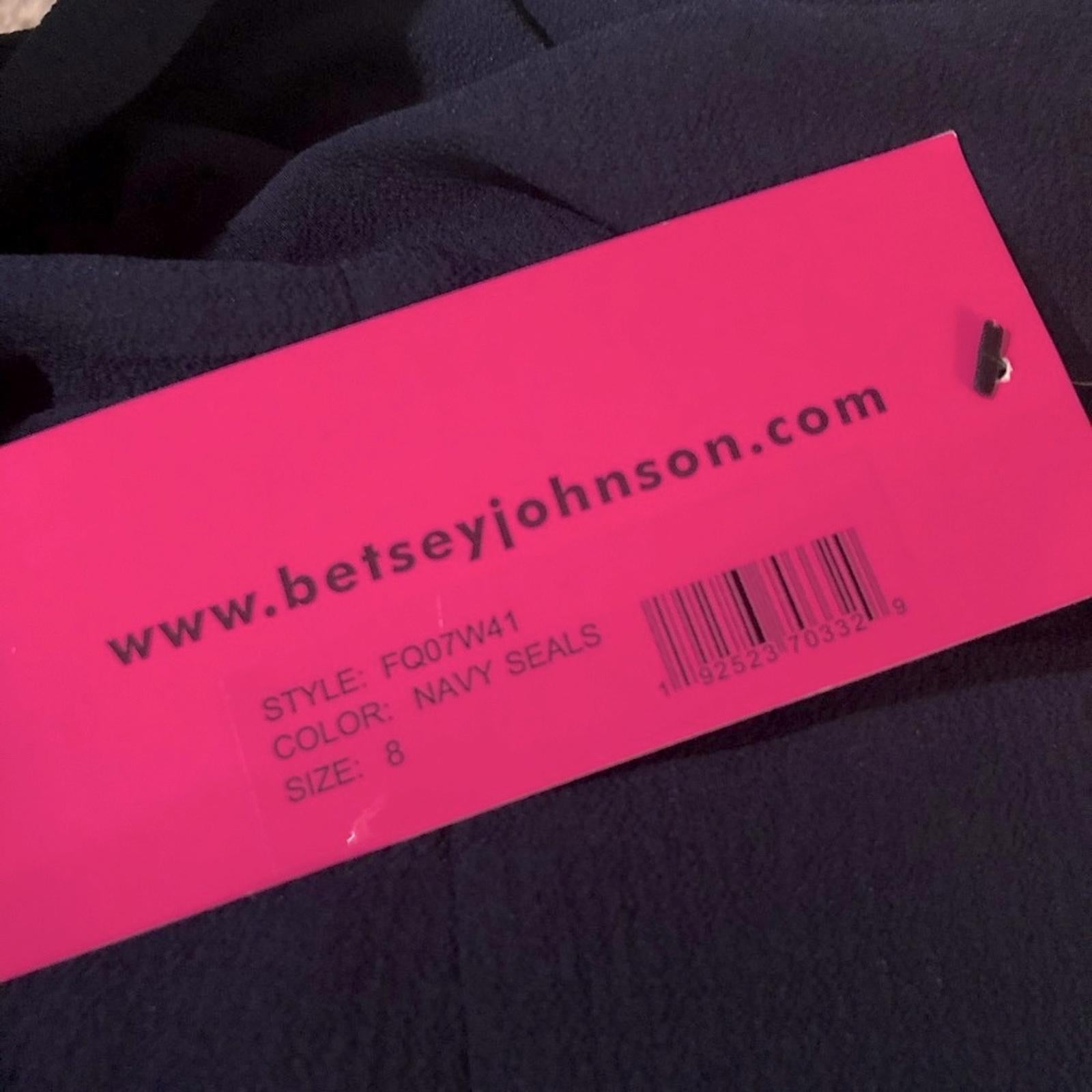 Betsey Johnson Navy Seals Tie Shoulder Wide Leg Jumpsuit Size 8 New w/Tag $128