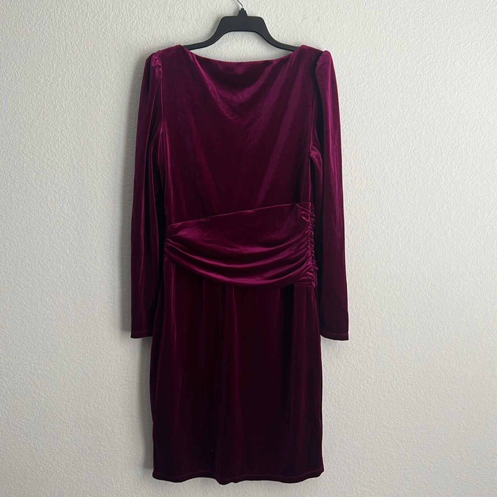 Lauren Ralph Lauren Velvet Cocktail Dress in Purple, Size 12 NEW w/Tag