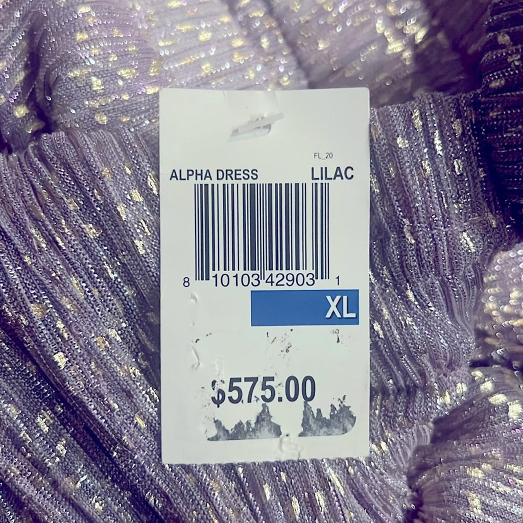 Sabina Musayev Alpha Pleated Knit Layered Maxi Dress, Lilac/Purple Size XL NEW
