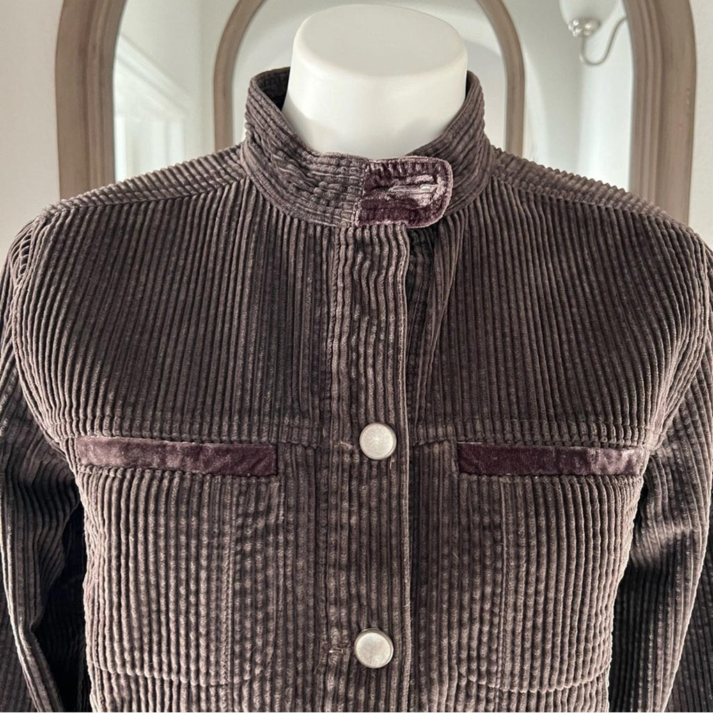 J.Jill Brown Velour Jacket, Cotton Size XS