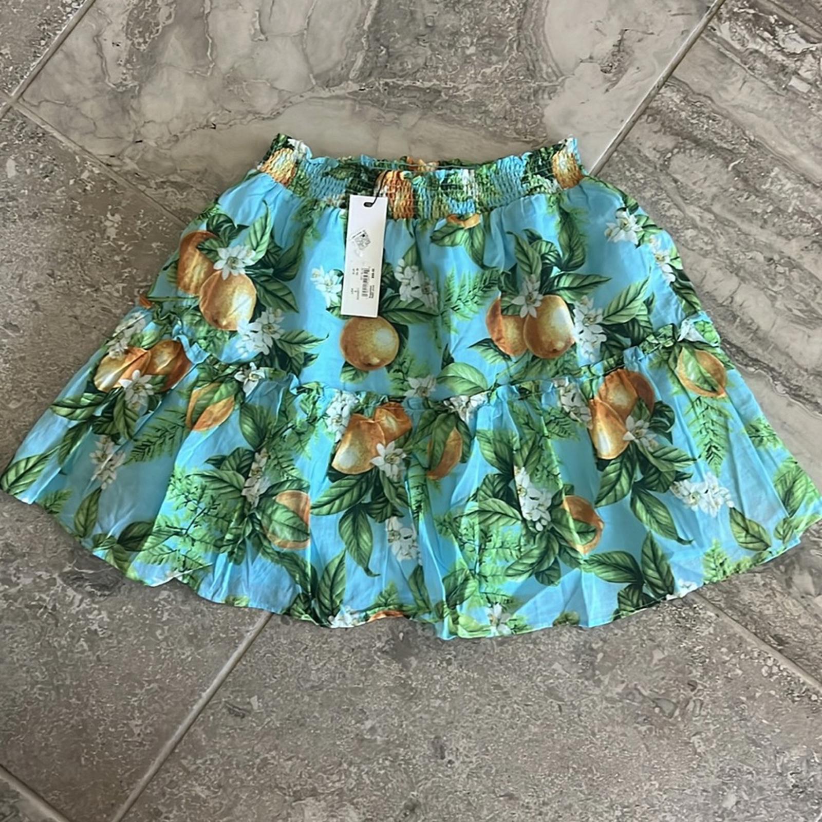 BB Dakota Juicy Mini Tiered Skirt in Sky Blue, Size S New with Tag