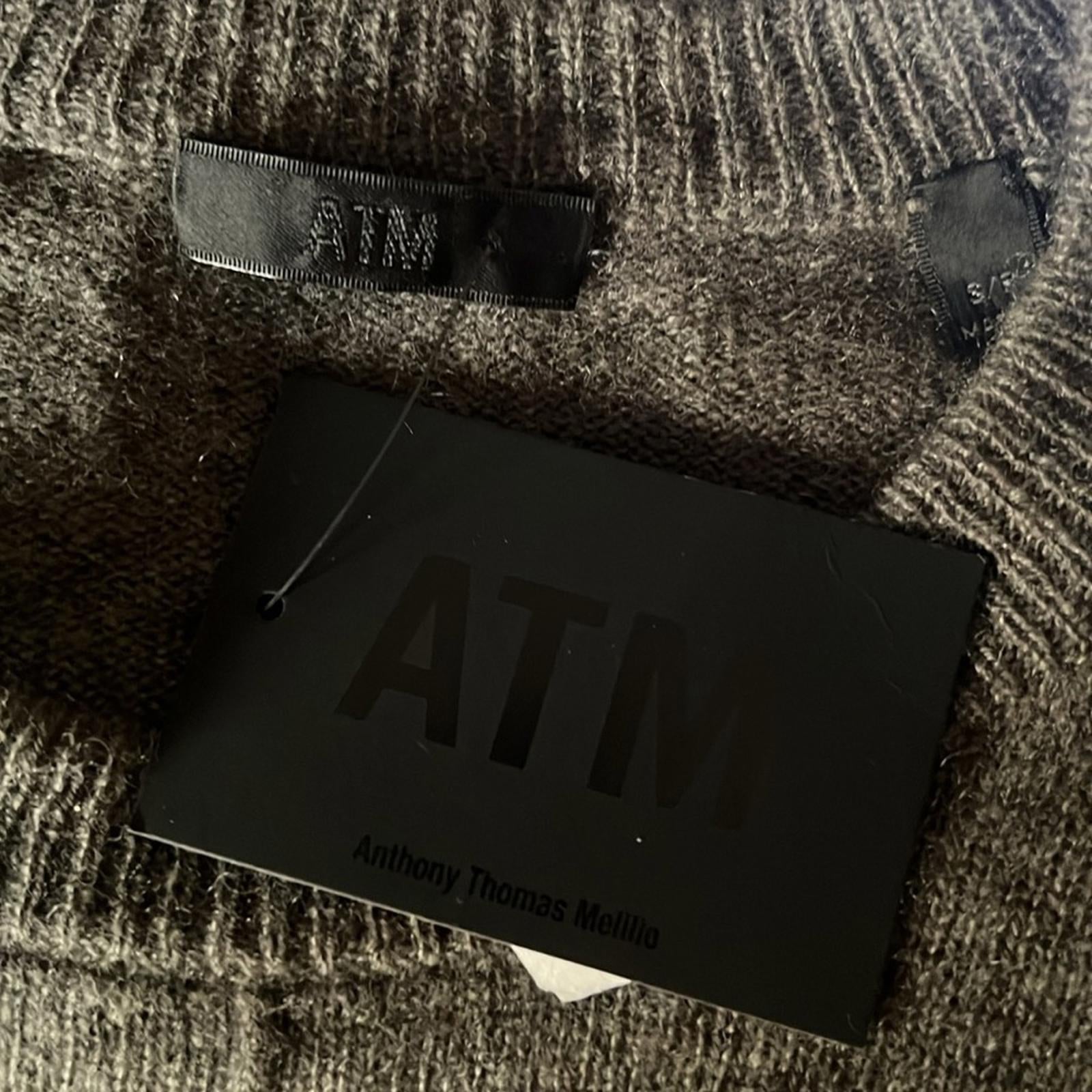 ATM Anthony Thomas Melillo Exposed Seam Cashmere Sweater,Heather Army Size S NWT