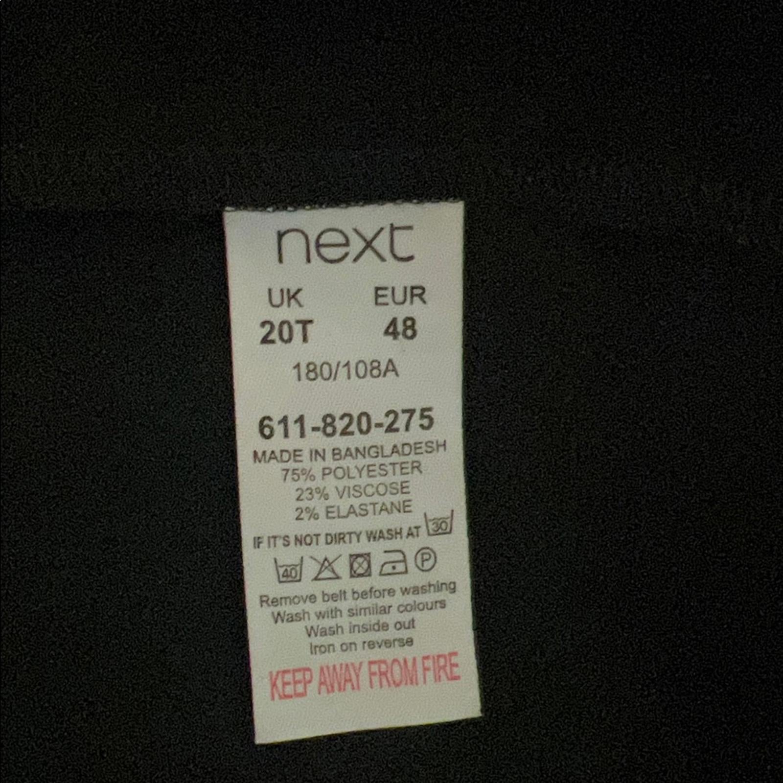 NEXT Tailoring Black Belted Dress, Size UK 20T, EXCELLENT
