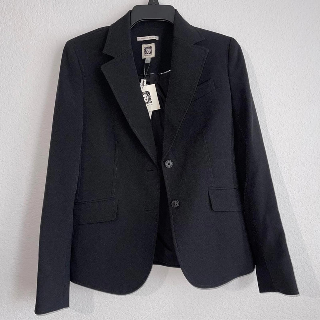 Anne Klein Two-Button Blazer in Black, Size 2 NEW w/Tag The Executive Collection
