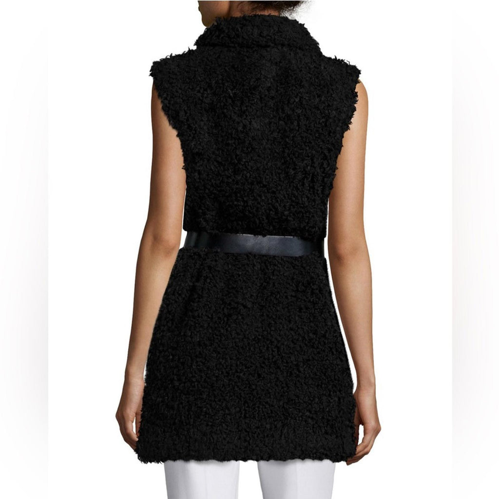 Theory Visterna B. Faux-Fur Vest Black, Size S Retail $395 (Excellent Condition)