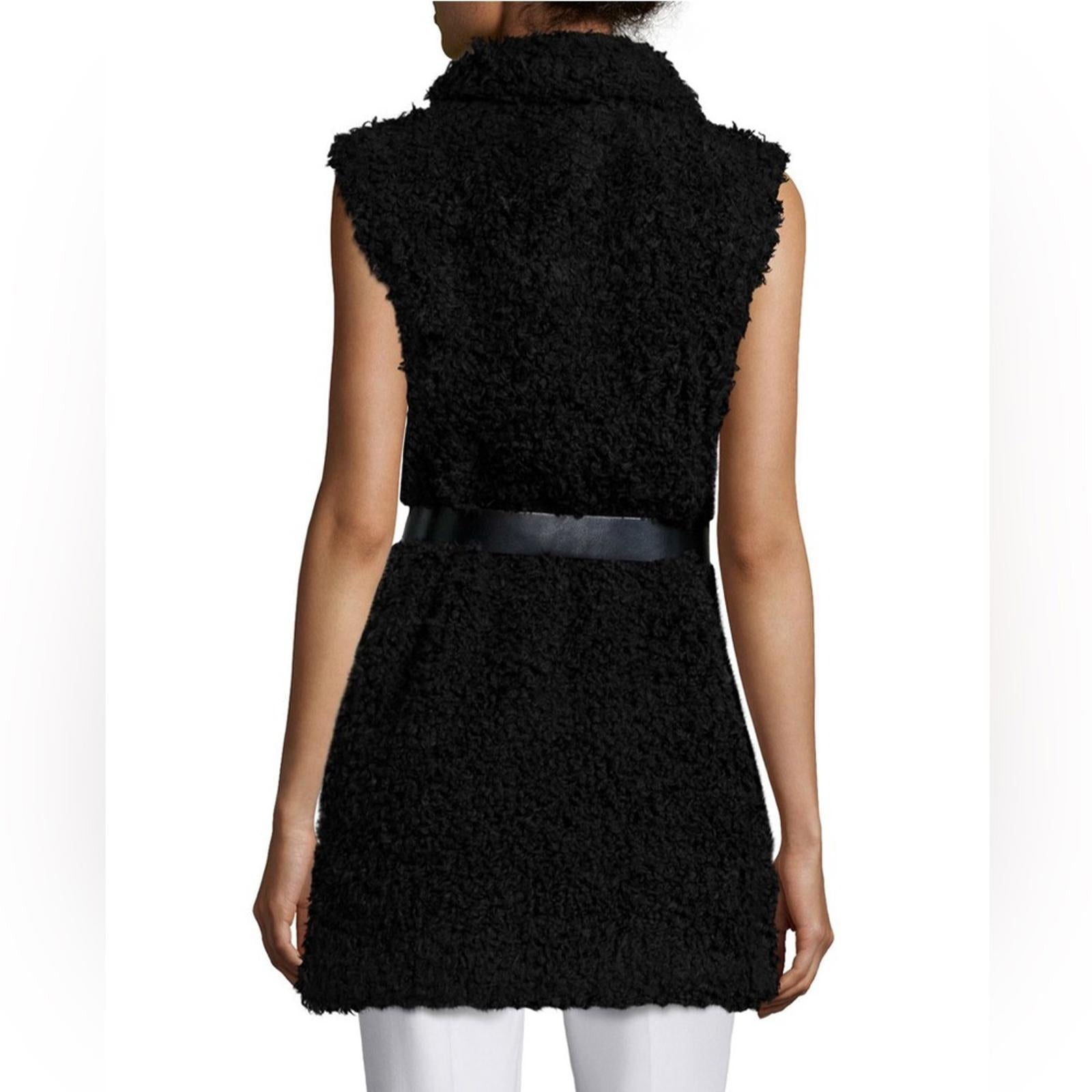 Theory Visterna B. Faux-Fur Vest Black, Size S Retail $395 (Excellent Condition)