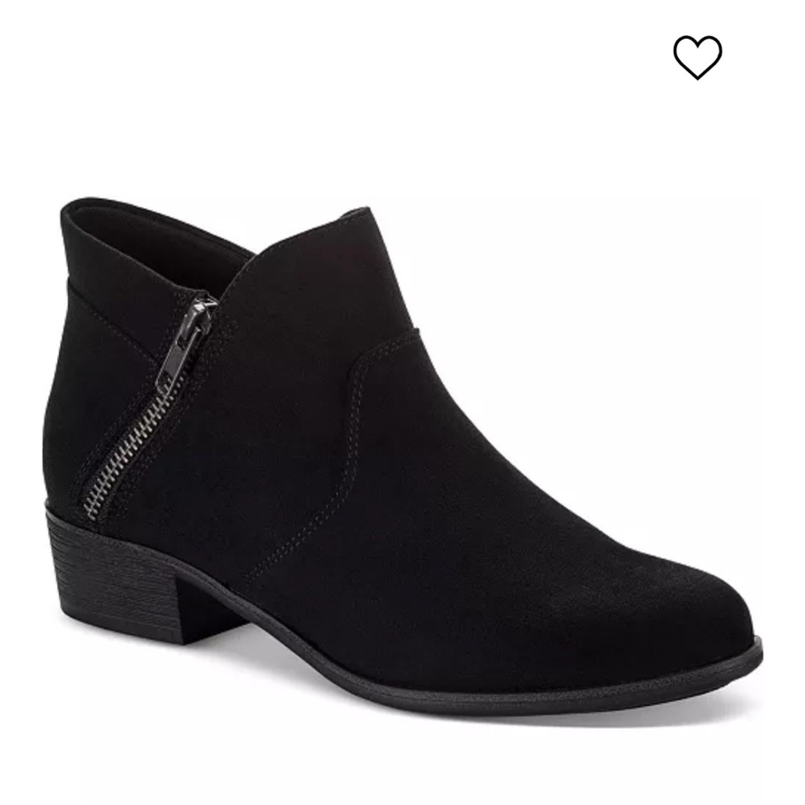 Sun + Stone Adelinee Double Zip Ankle Booties in Black, Size 7
