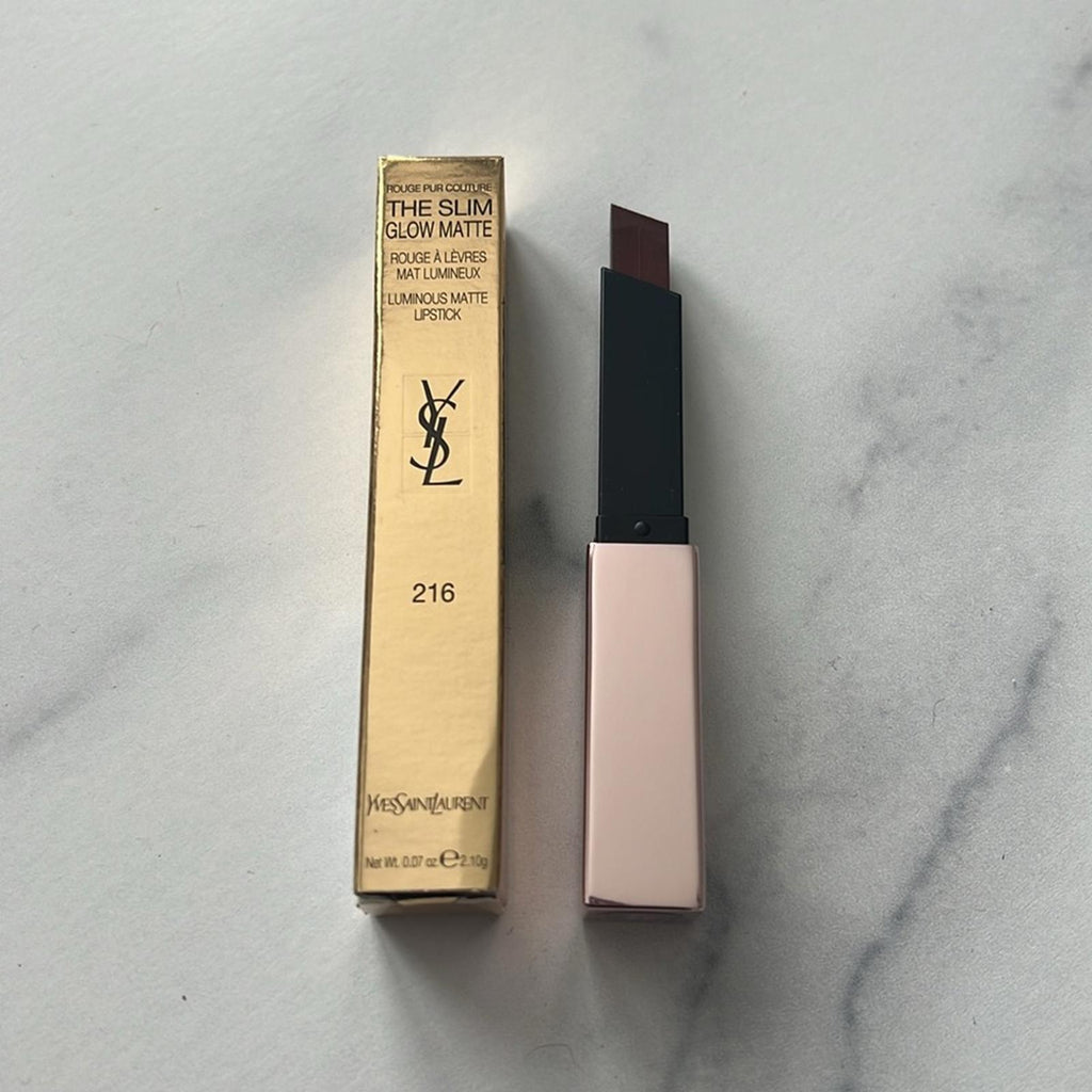YSL Beauté The Slim Glow Luminous Matte Lipstick, Shade #216 NEW