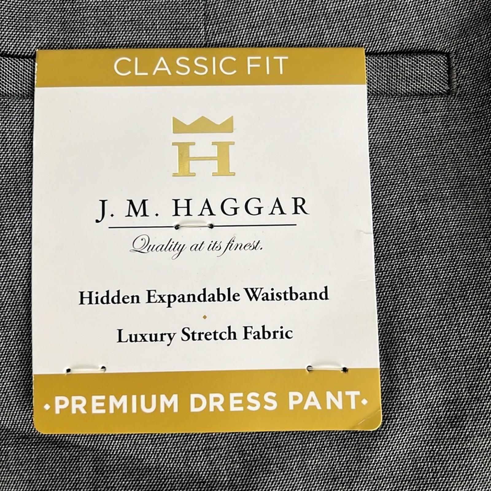 JM Haggar Premium Stretch Solid Premium Pants, Grey, Size 34W X 29L New w/Tag