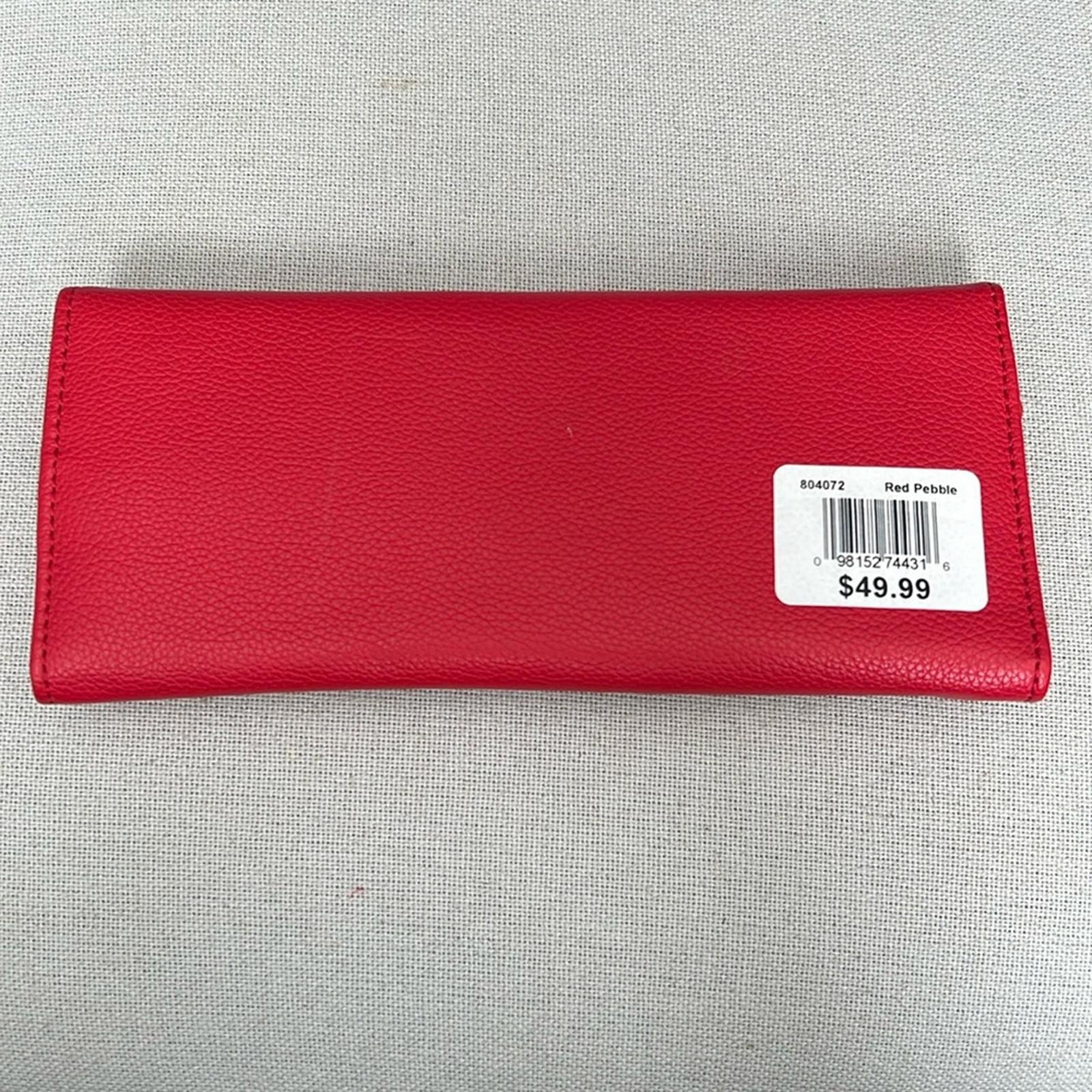 R.H. Macy & Co. Pebble Leather Travel Jewelry Wallet, Red New w/Tag