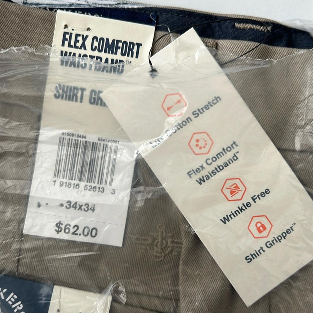 Dockers Classic Fit Signature Khaki Lux Cotton Stretch Pants, NWT, Size 34 X 34