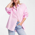 Cotton On Curve Dad Shirt in Soft Iris/Pink Shirt, NWT, Size 20-22
