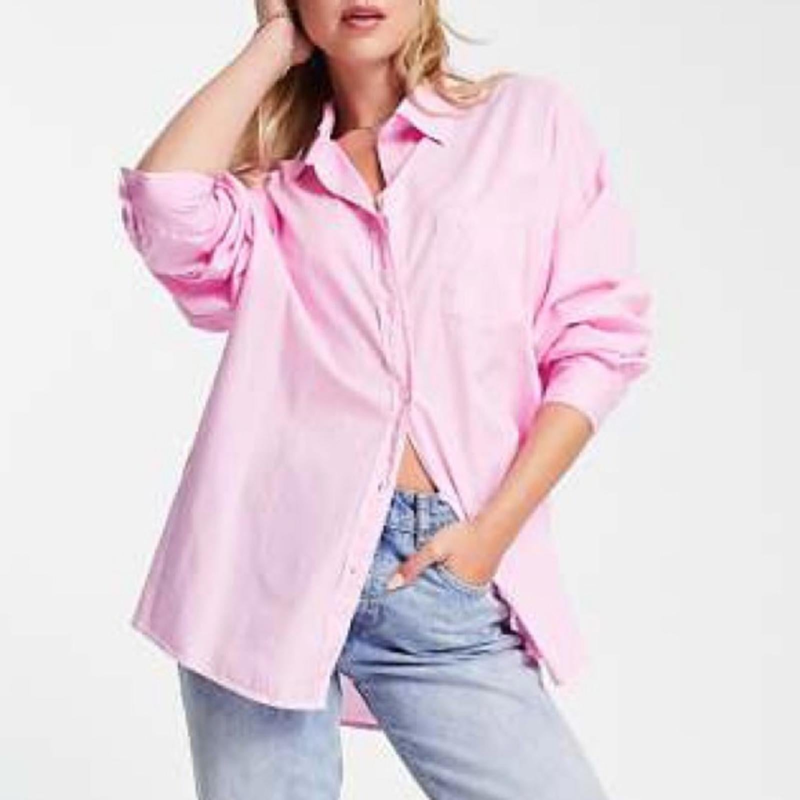 Cotton On Curve Dad Shirt in Soft Iris/Pink Shirt, NWT, Size 20-22