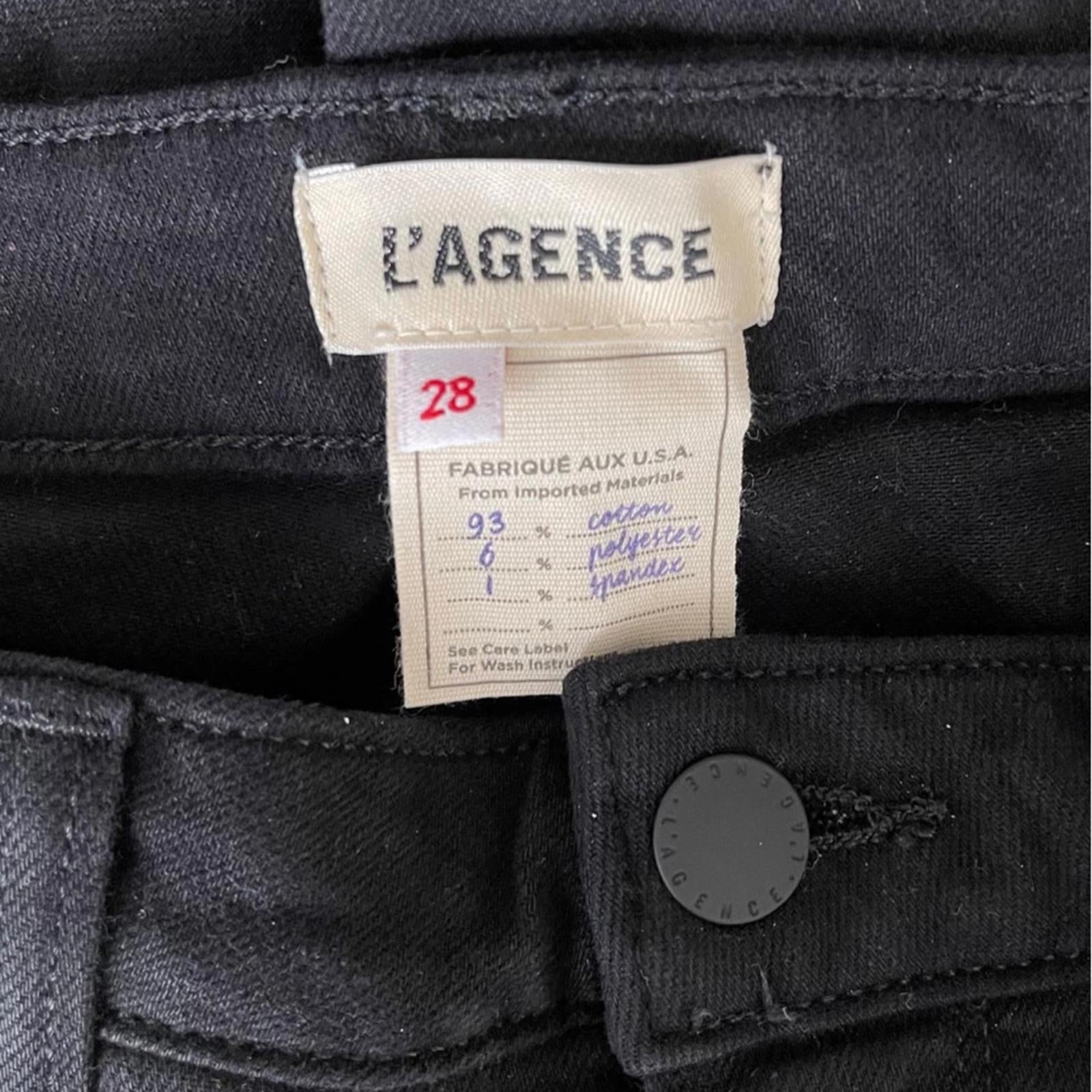 L’Agence Kendra High Rise Crop Flare Jeans in Black, Size 28 NWT Online for $275