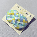 Olivia Welles Woven Round Button Stud Earrings, New with Tag
