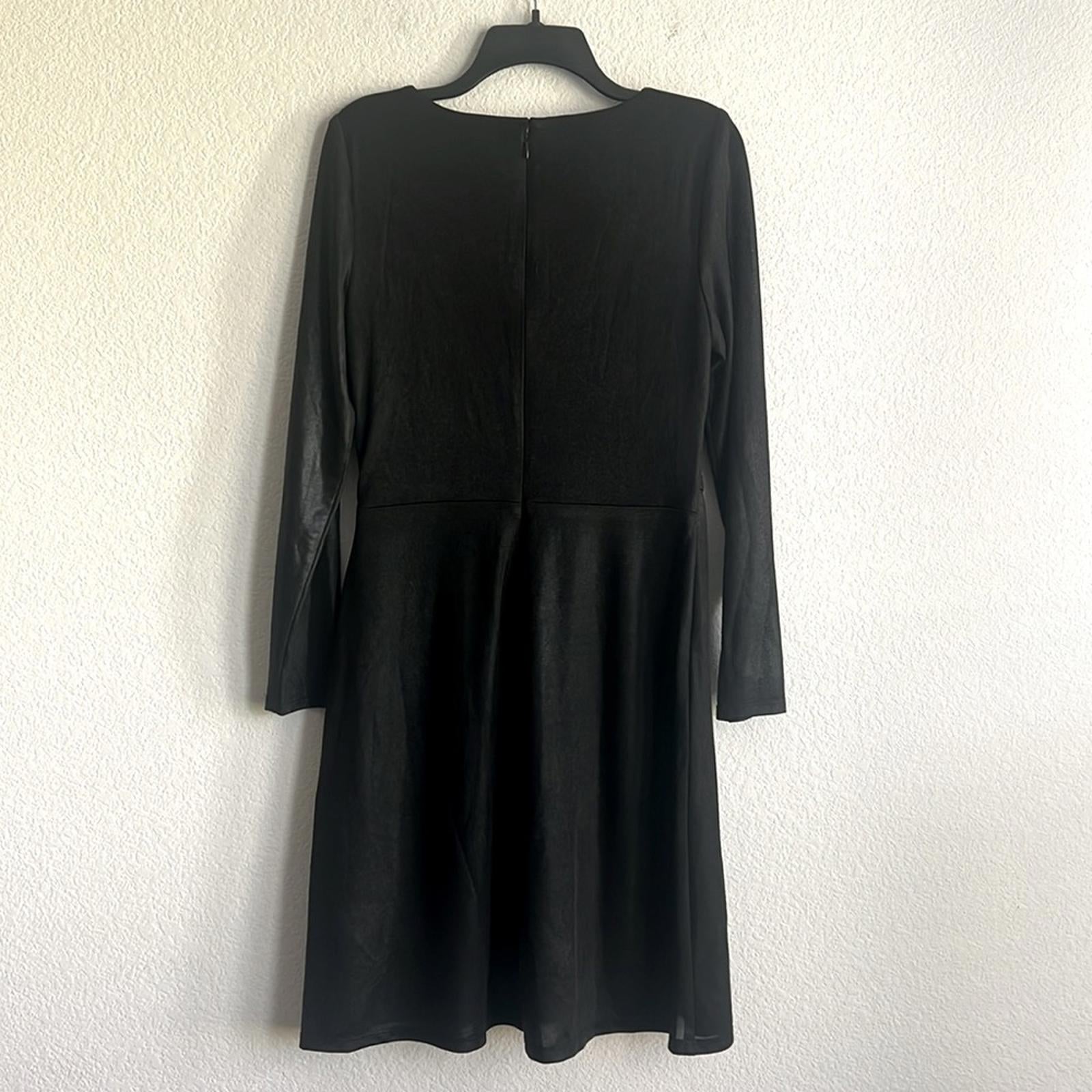Lauren Ralph Lauren Foil-Print Jersey Cocktail Dress in Black, NWT, Size 8