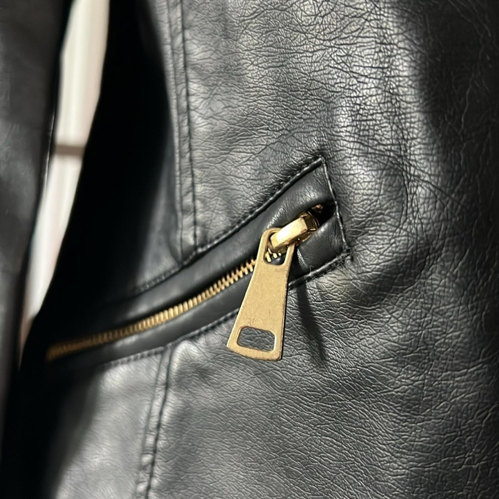 NEW LOOK Bomber Faux Leather Jacket in Black, Size L New w/Tag