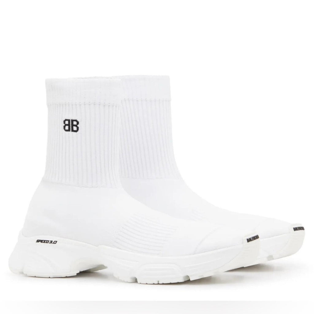 Balenciaga Speed 3.0 Knit High Top Sock Sneakers in White, Size 40 NEW in Box