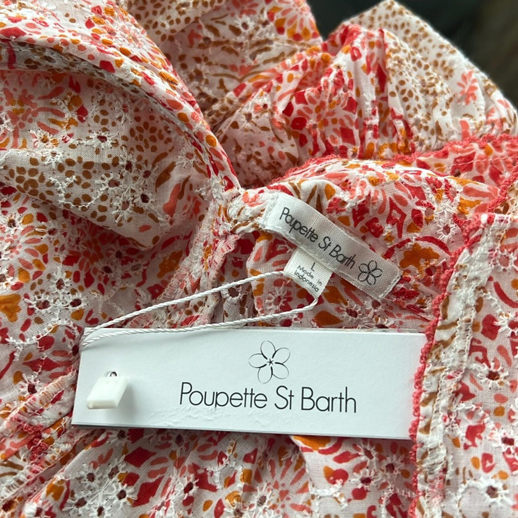 Poupette St Barth Della Long Dress, Pink Ceramique Size L New w/Tag