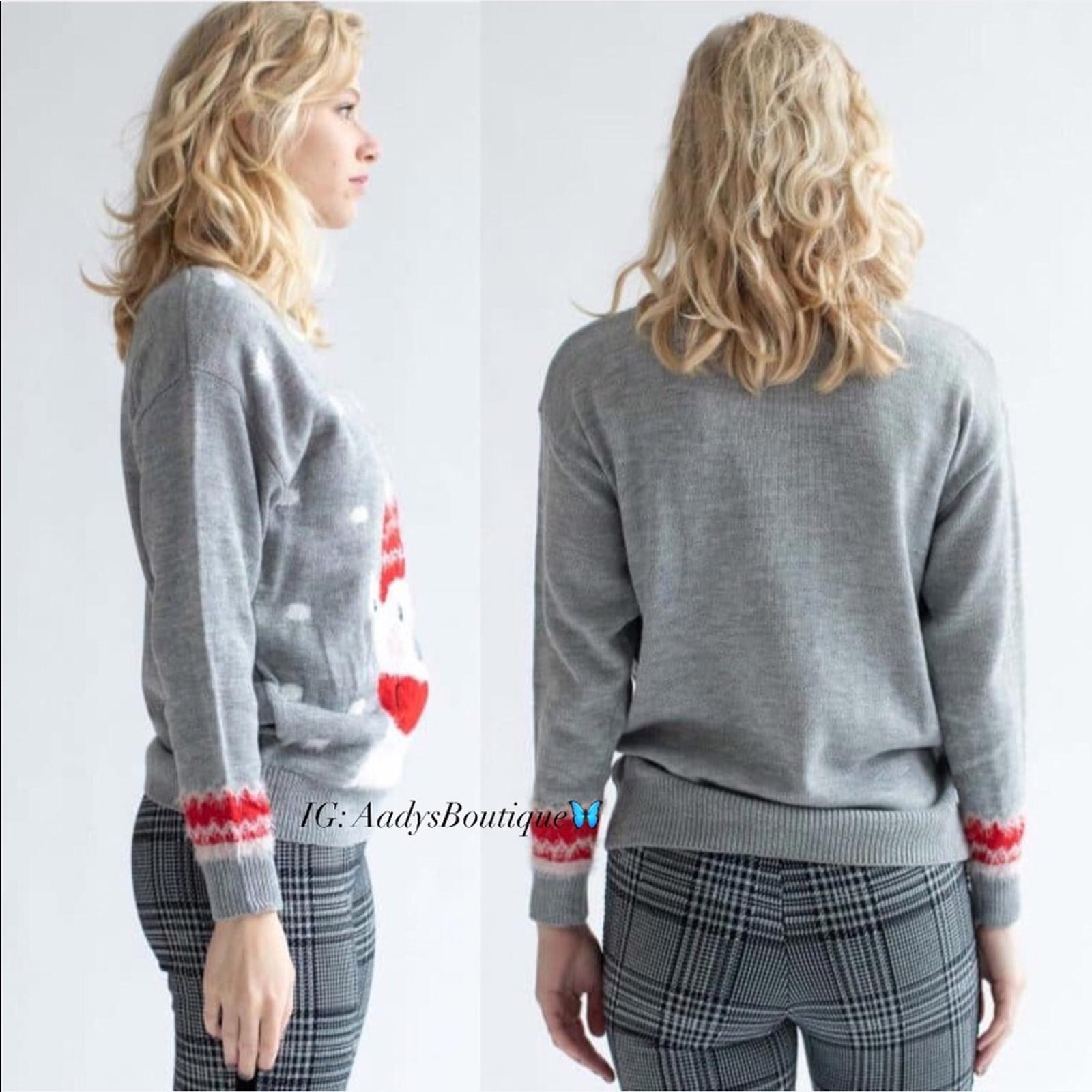 POOF New York Holiday Polar Bear Crewneck Sweater in Grey, NWT, Size M