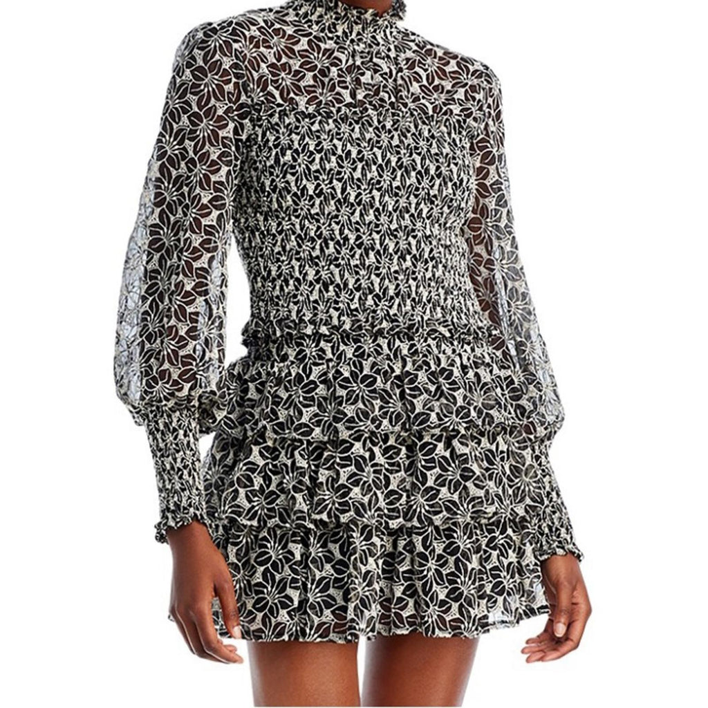 En Saison Embroidered Mock Neck Top, Size S NEW