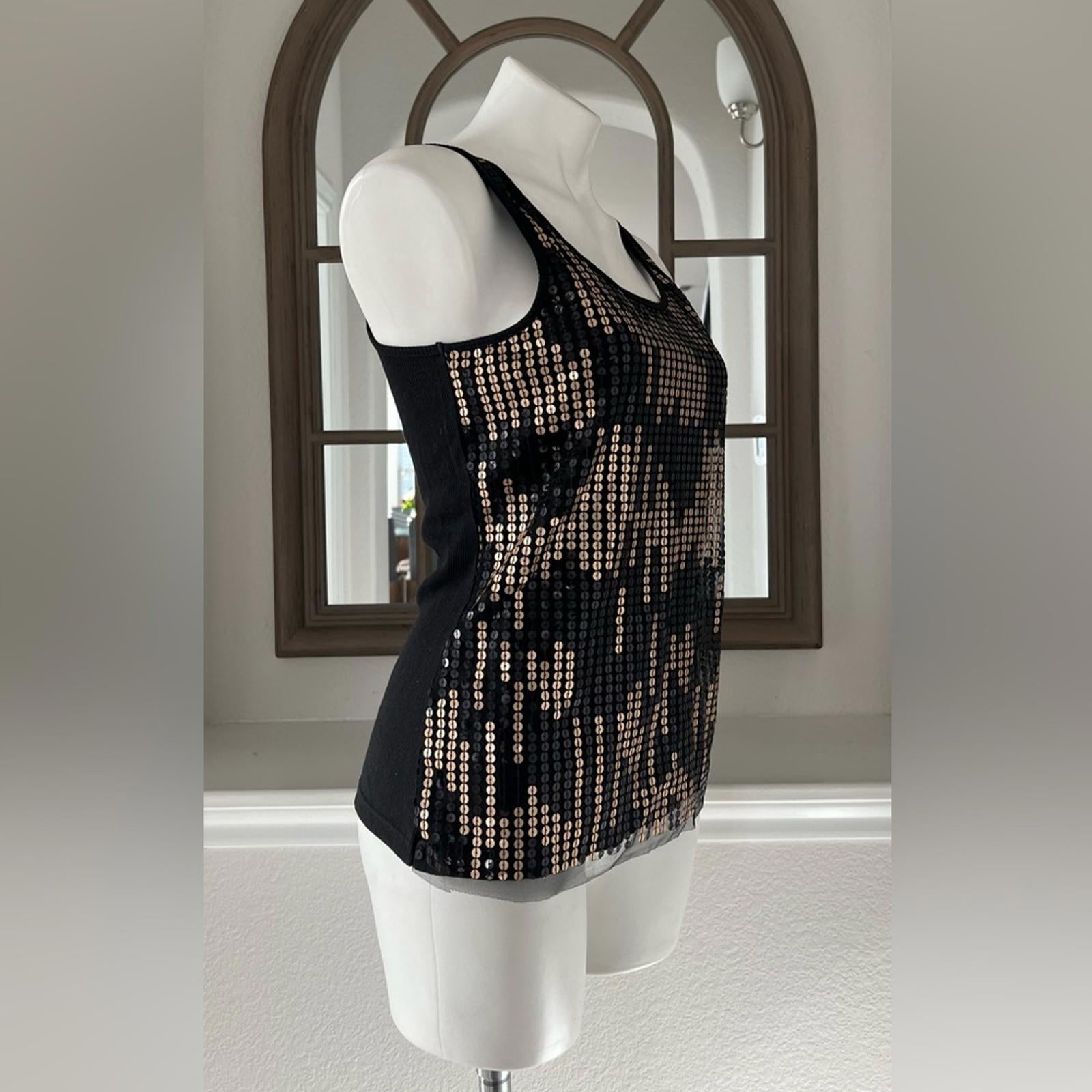 Romeo & Juliet Black Tank Top! w/Gold Sequins Size L