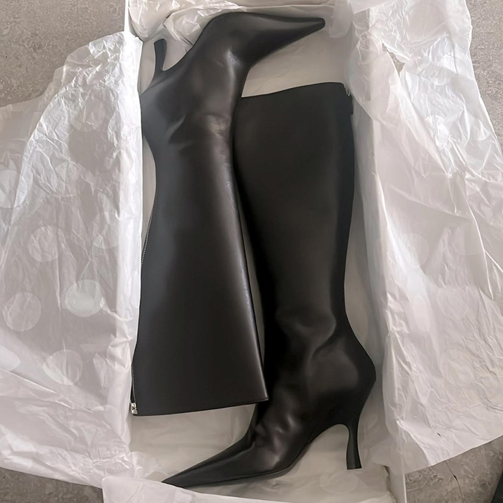 Stella McCartney Elsa Knee-High Heeled Boots in Coffee Brown, NWT, Size 38 $1350