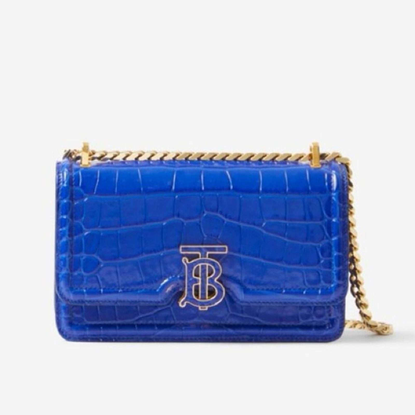 NEW Knight Crocodile-Effect Leather Mini TB Bag w/Chain Strap, +Dust Bag $2,490