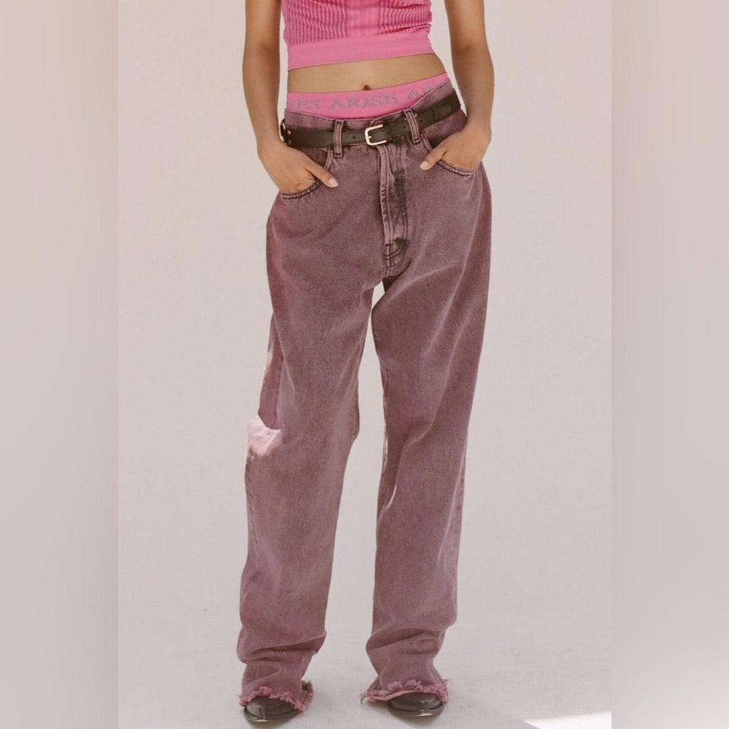 ARIES Acid Wash Batten Jeans in Rose-Pink, NEW, Size 32