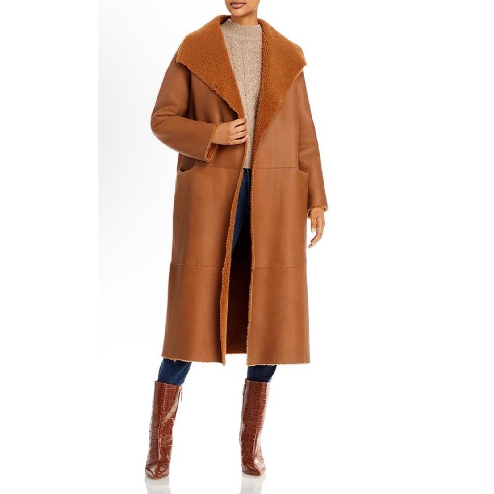 Nour Hammour Reversible Shearling Coat, FR 36 US 2-4 New