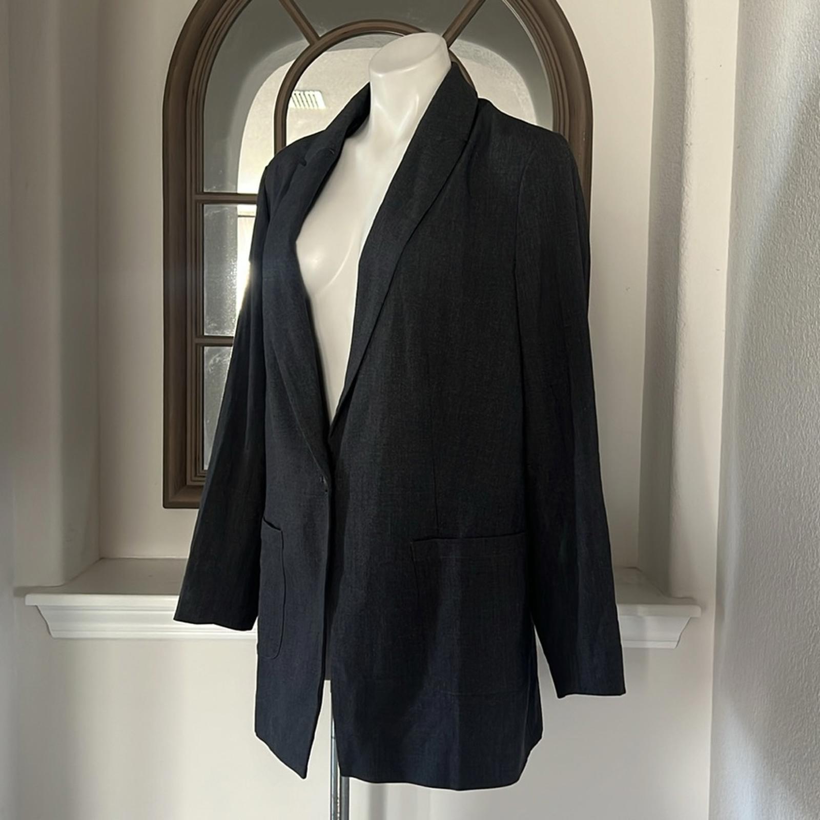 Standards & Practice One-Button Boyfriend Blazer in Charcoal, Size 1X New w/Tag