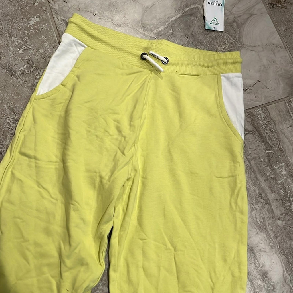 Guess Drawstring Graphic Jogger Pants in Glowy Green, Boys Size 16 NWT
