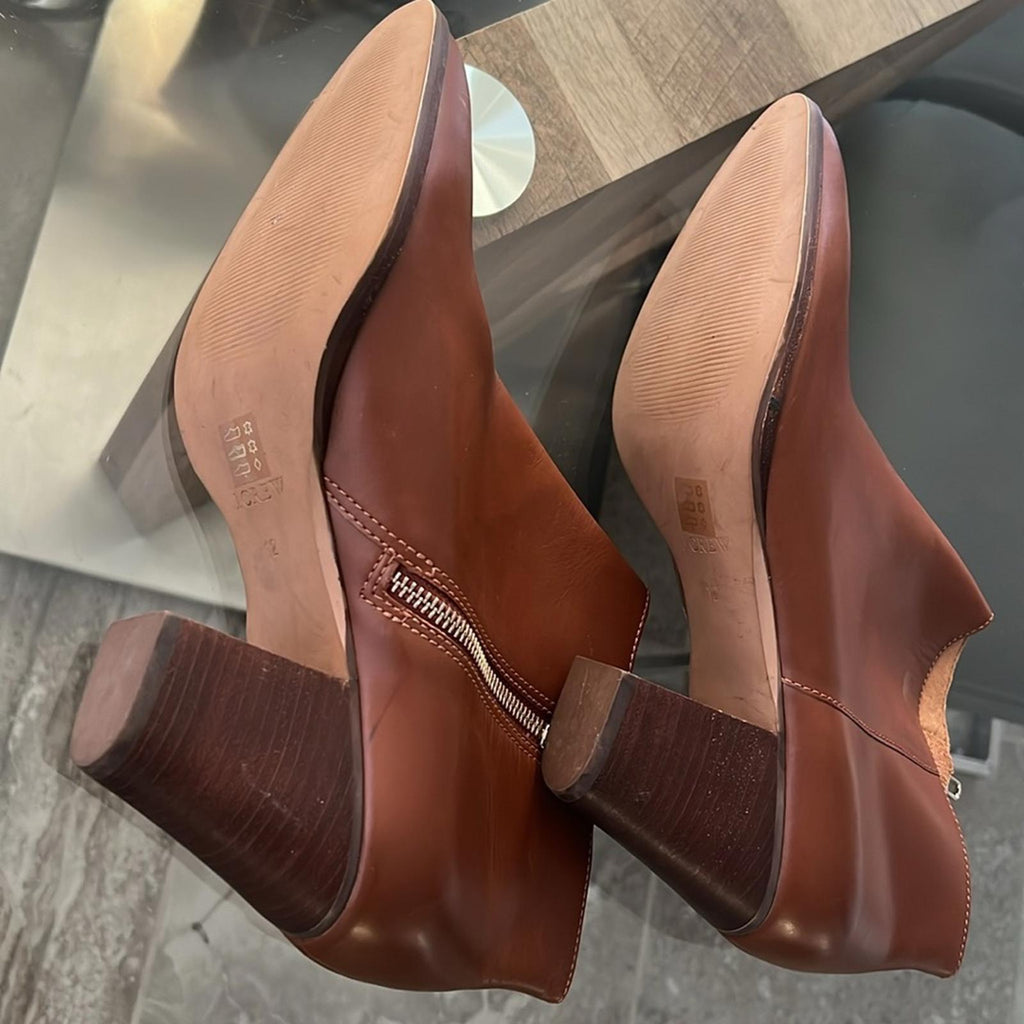 NEW J. Crew Brown Leather Ankle Boots, Size 12 New w/o Box