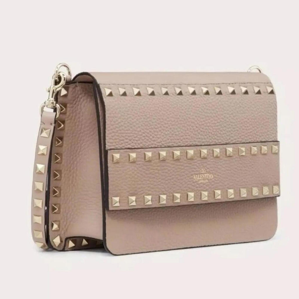 Valentino Garavani Rockstud Leather Crossbody Mauve Pink EXCELLENT Retail $1,950
