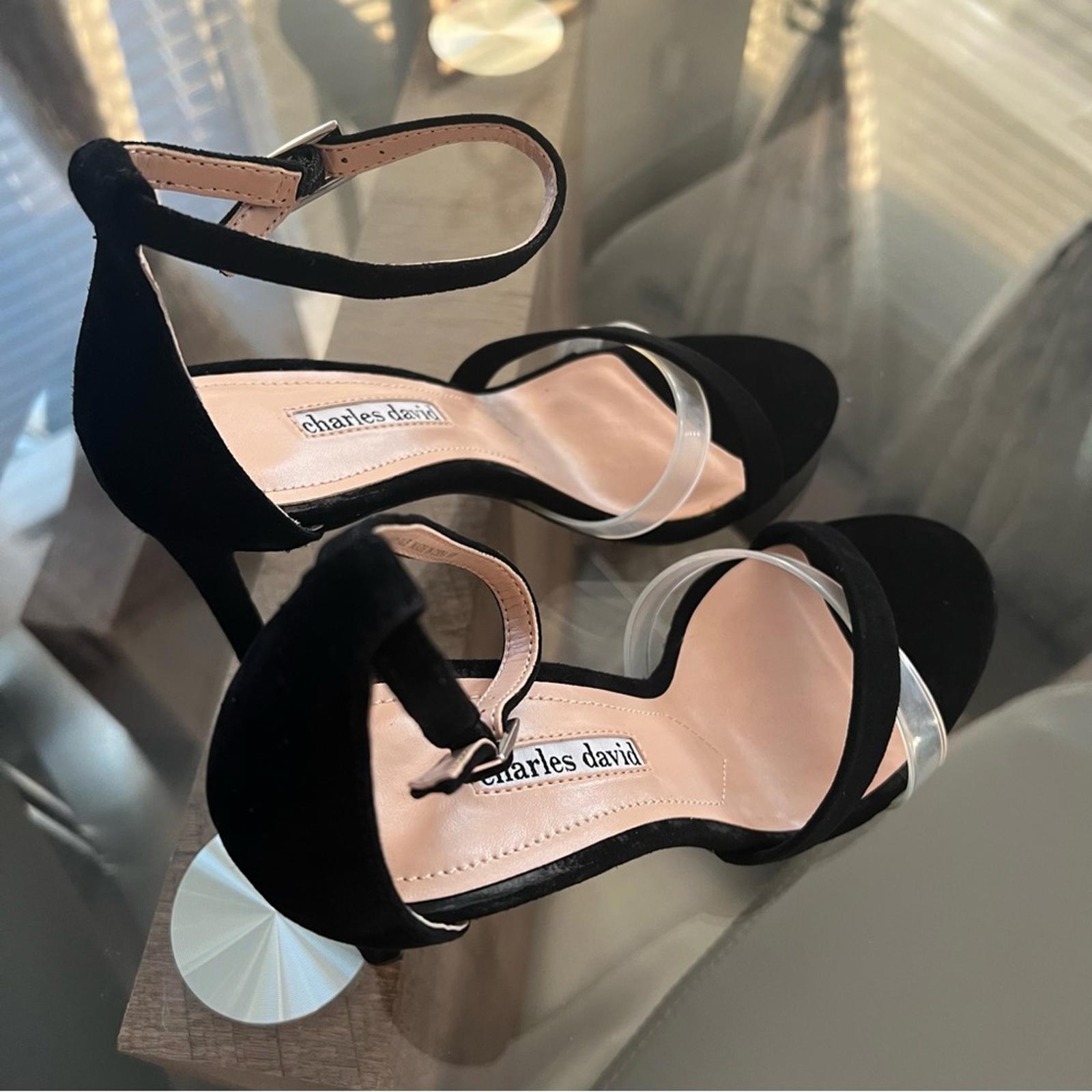 Charles David Leather Suede Pumps Sandals, Black Size 8 New w/o Box SOLD OUT!