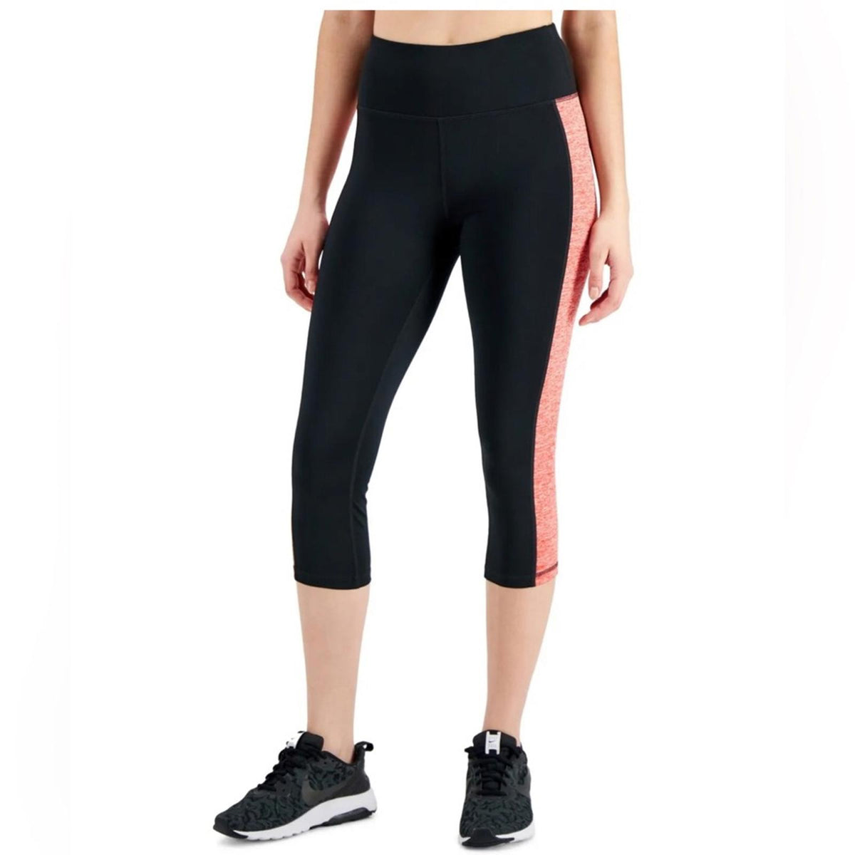 Ideology Essentials Colorblocked Cropped Leggings, Noir Peach Size 4X New w/Tag