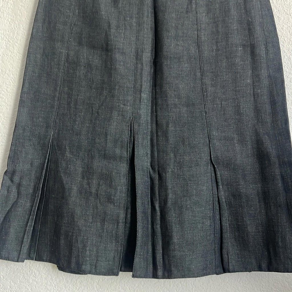 Akris Punto Fit & Flare Denim Mini Skirt in Black Size 4 EXCELLENT!