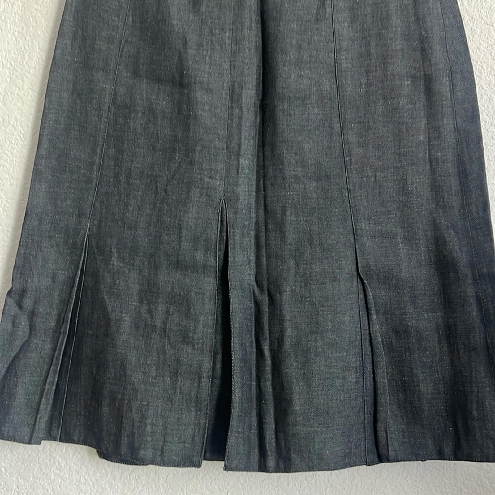 Akris Punto Fit & Flare Denim Mini Skirt in Black Size 4 EXCELLENT!