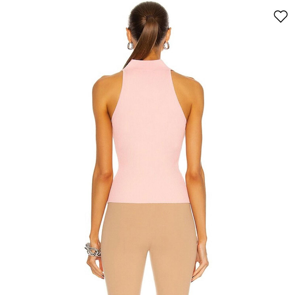 A.L.C. Asher Ribbed Top in Pink Sand, Size L New w/Tag Retail $295