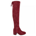 Sugar Ollie Over The Knee High Calf Boots in Burgundy, Size 7.5 New in Box