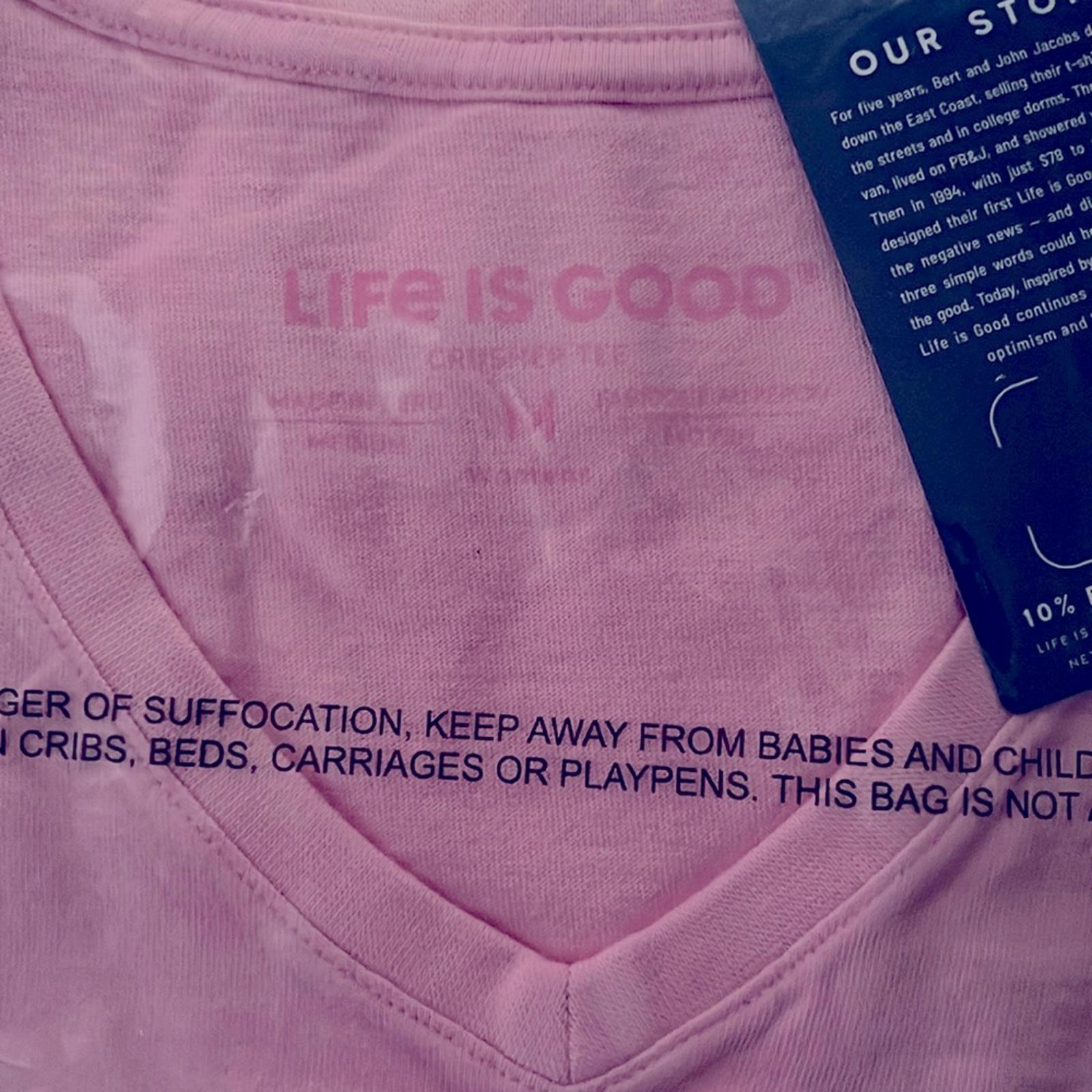 Life is Good Crusher Tee “YEAH BUOY” Pink, Size M New w/Tag