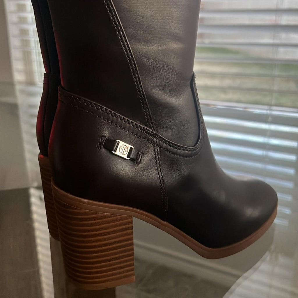 Giani Bernini Odettee Memory Foam Block Heel Knee High Riding Boots, Size 5 NEW
