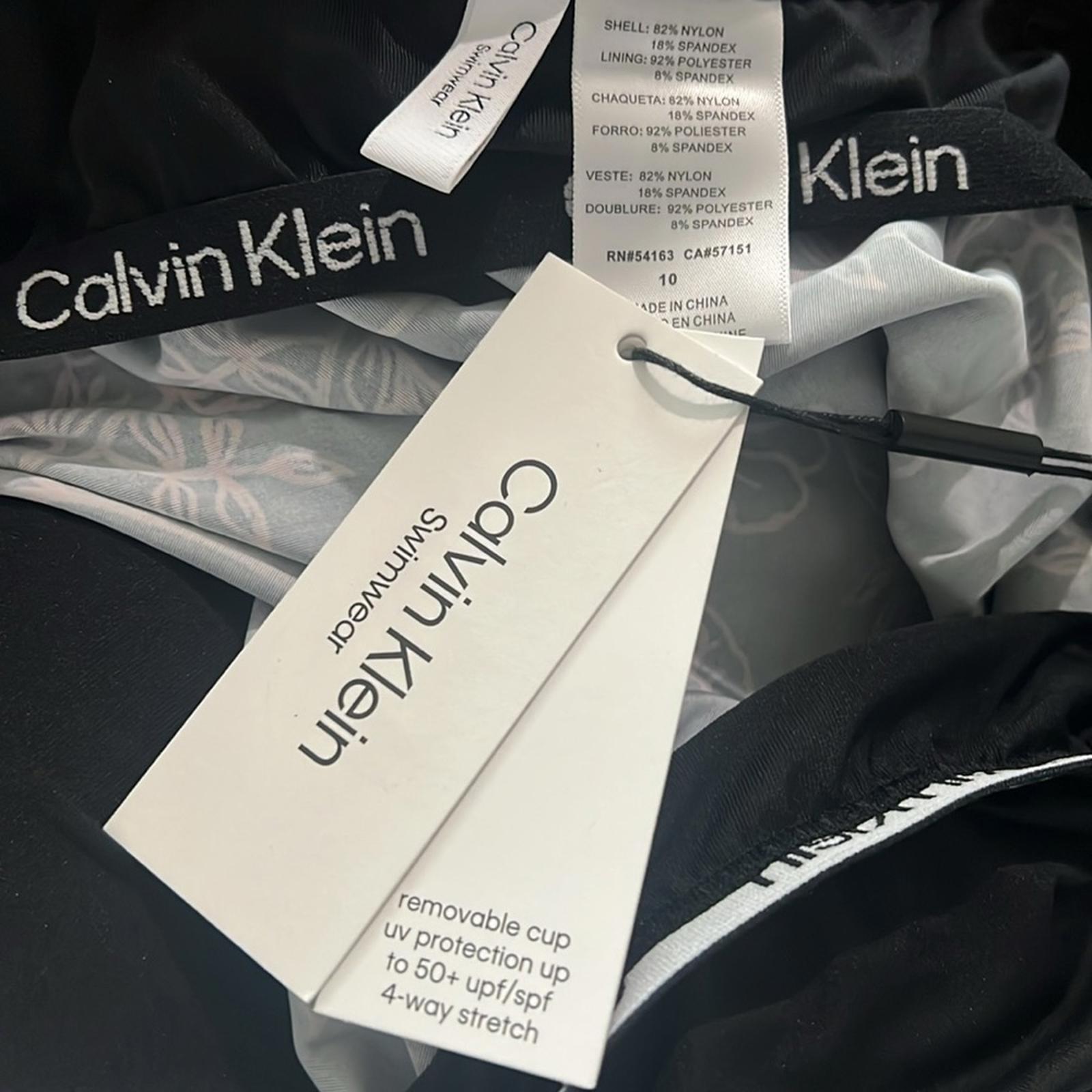 Calvin Klein High Neck Halter Blouson in Black/Red, Size 10 NEW w/Tag $118