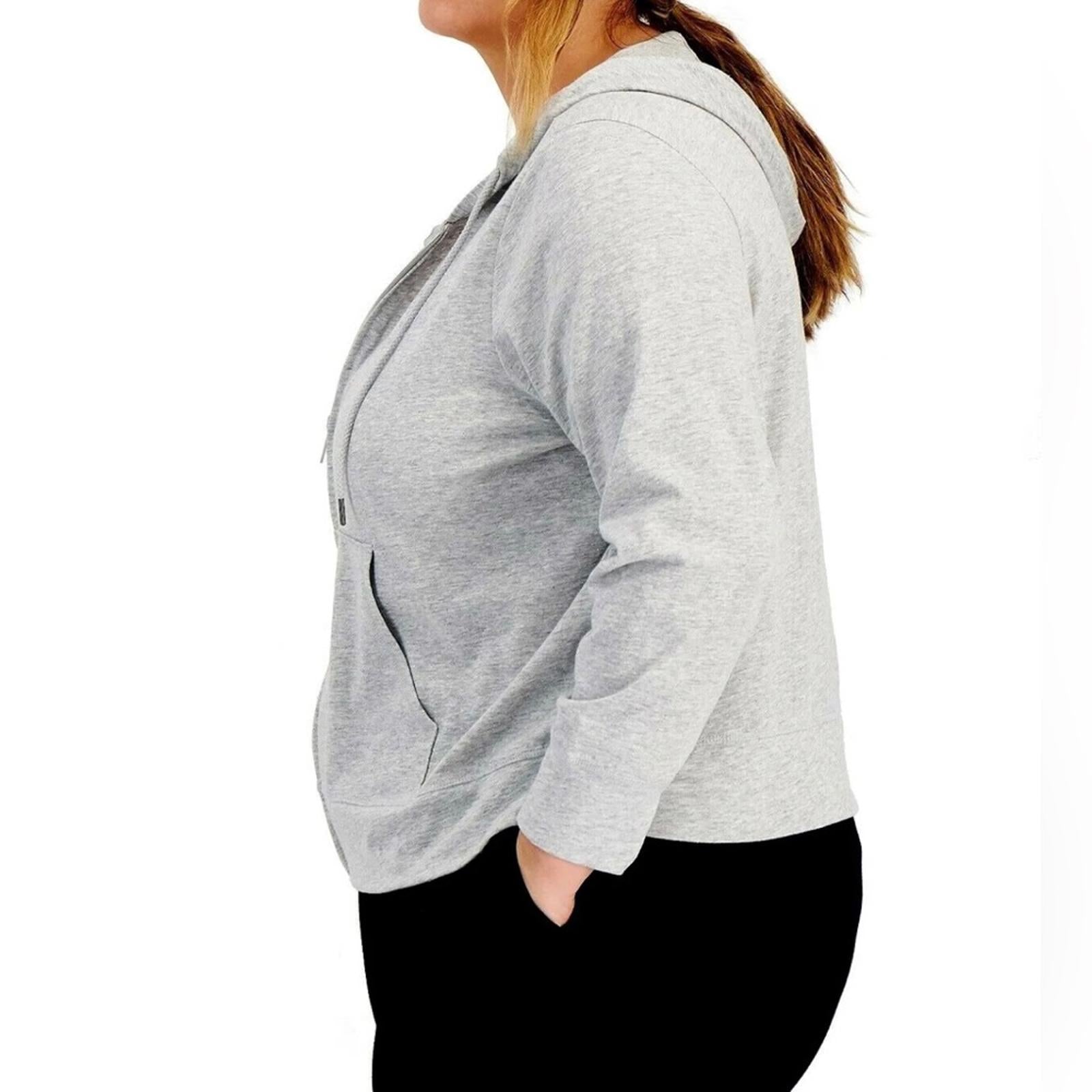 ID Ideology Retro Recycled Full Zip Jacket Heather Grey Plus Size 1X NWT