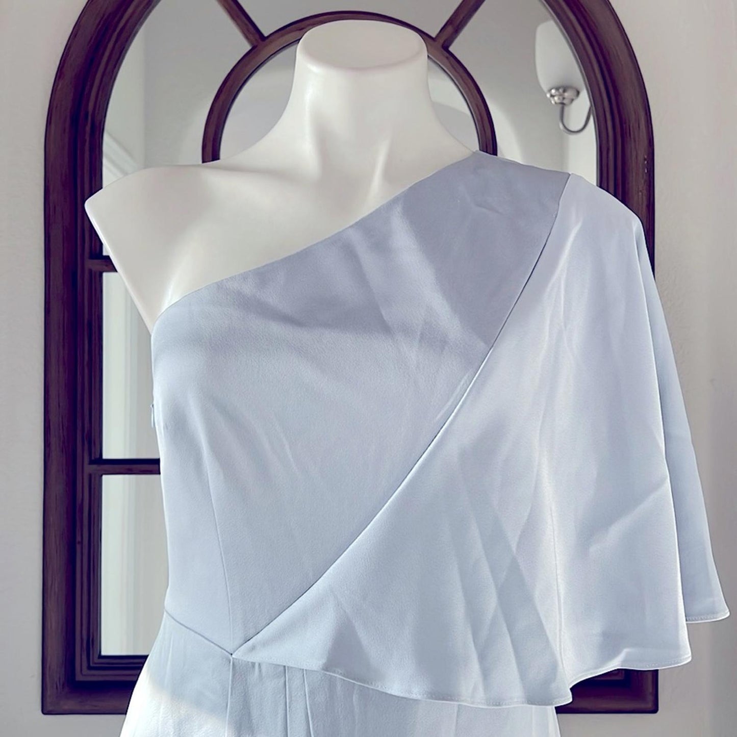 Aidan Mattox Draped One Shoulder Gown in Light Blue New w/Tag $365