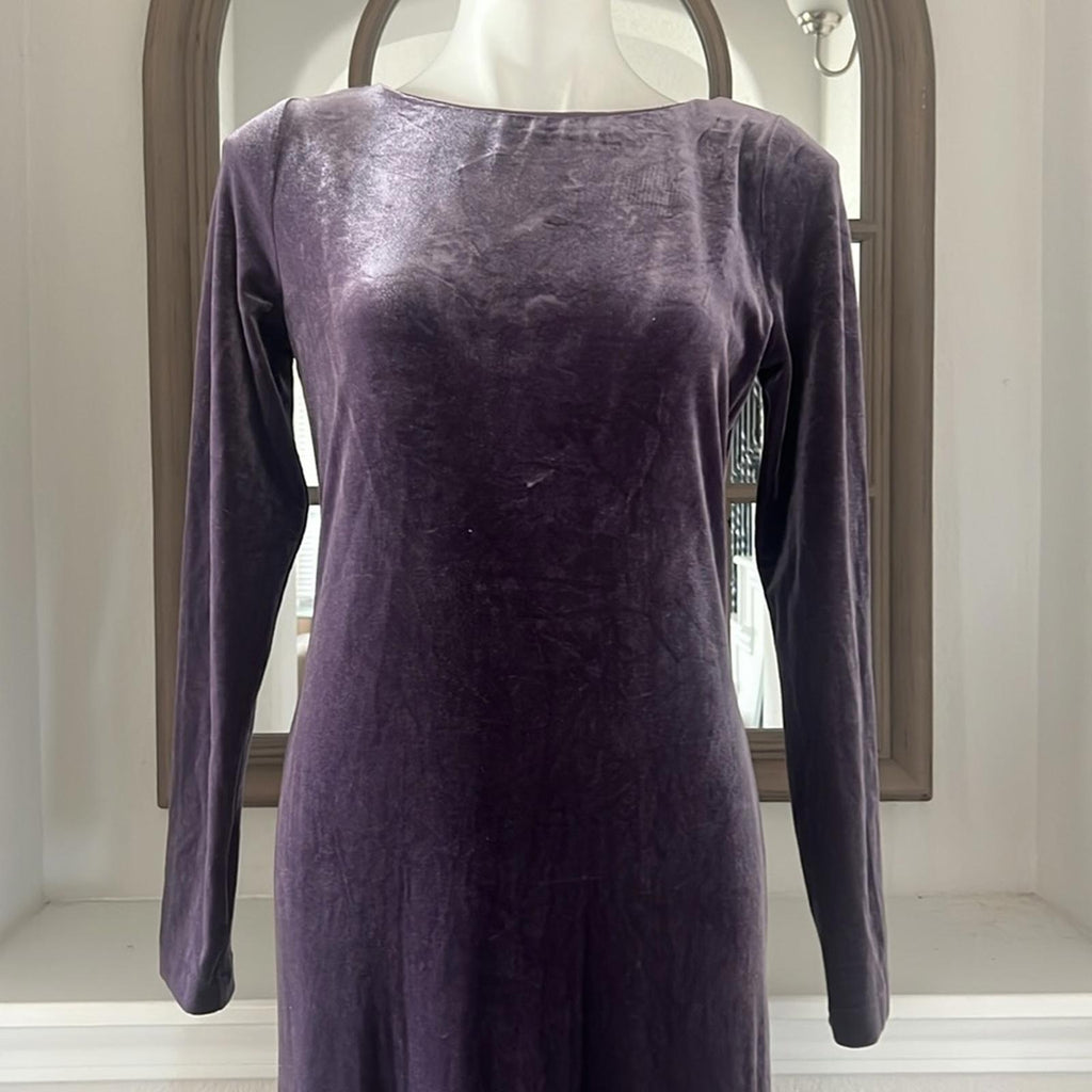 Donna Karan NY Jewel Low Back Velvet Gown in Purple, Size 10 NEW w/Tag $450